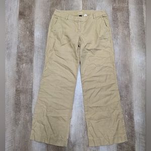 J. Crew Tan Linen Blend Wide Leg Pants